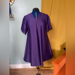 Purple COS V Neck Dress